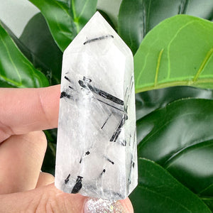 Quartz with Black Tourmaline Rutile