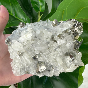 Large Quartz Cluster With Pyrite 409grams
