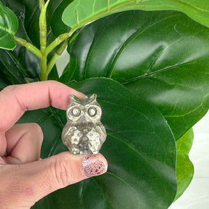 Pyrite Owl Carving