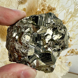 Golden Radiance: High-Quality Pyrite Cluster of Power