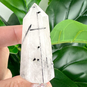 Quartz with Black Tourmaline Rutile