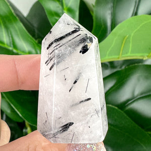 Quartz with Black Tourmaline Rutile