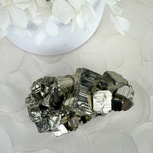 Golden Brilliance: Premium Pyrite Cluster of Strength