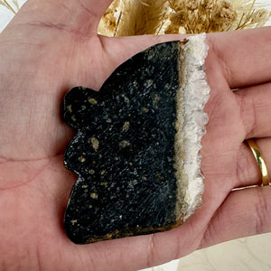 Hand Carved Fairy with Quartz Druzy Wings - 41g