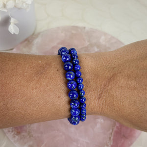 Lustrous Lapis Lazuli Bracelet - Choose Your Bead Size!