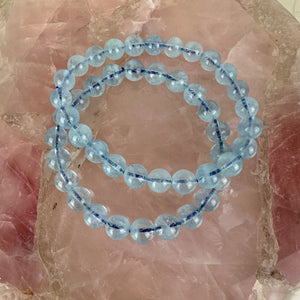 Aquamarine Beaded Bracelet - Channel Serenity and Clarity