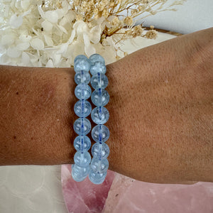 Aquamarine Beaded Bracelet - Channel Serenity and Clarity