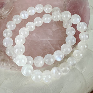 High-Quality Blue Flash Moonstone Bracelet - Handmade