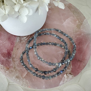 High Quality Labradorite Faceted Bracelet - Flashy Beauty