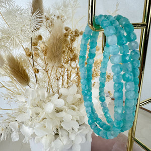 Serene Amazonite Faceted Small Beaded Bracelet - Tranquil Blue Hues