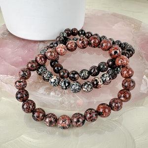 Ravishing Snowflake Obsidian Bracelet - Stunning Tone