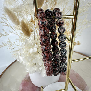 Ravishing Snowflake Obsidian Bracelet - Stunning Tone