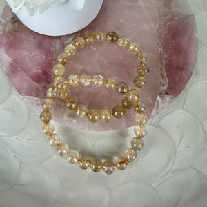 Golden Rutile Quartz Bracelet - Handcrafted Beauty