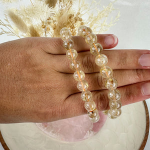 Golden Rutile Quartz Bracelet - Handcrafted Beauty