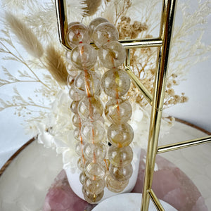 Golden Rutile Quartz Bracelet - Handcrafted Beauty