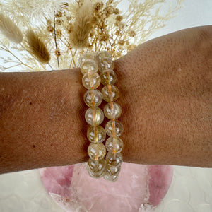 Golden Rutile Quartz Bracelet - Handcrafted Beauty
