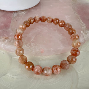 Handmade Faceted Sunstone Bracelet - High Quality