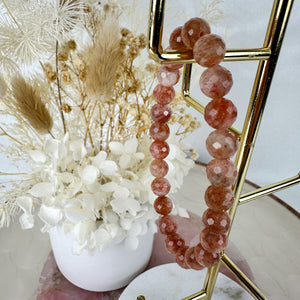 Handmade Faceted Sunstone Bracelet - High Quality