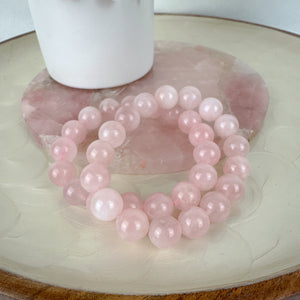 High-Quality Rose Quartz Bracelet - 17cm