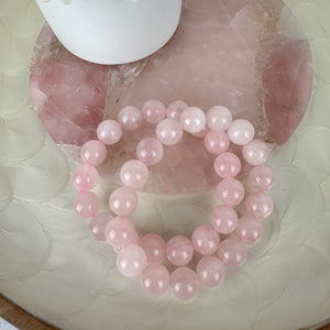 High-Quality Rose Quartz Bracelet - 17cm