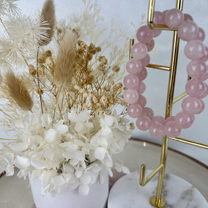 High-Quality Rose Quartz Bracelet - 17cm