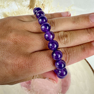 Handmade Amethyst Bracelet - 8mm Beads