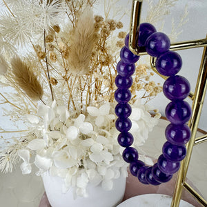 Handmade Amethyst Bracelet - 8mm Beads