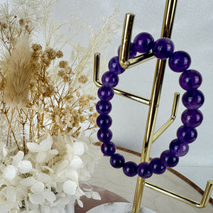 Handmade Amethyst Bracelet - 8mm Beads