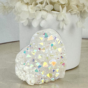 Angel Aura Quartz Cluster - Heart Shape 182g