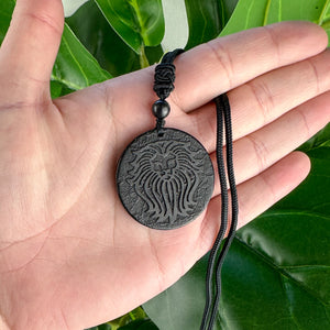 Shungite Pendant – Lion with Cord