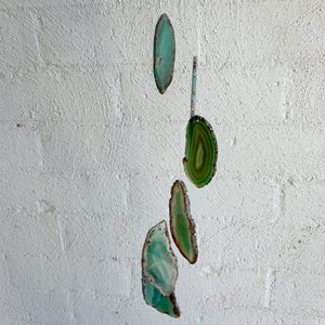 Green Agate Wind Chime | Natural Crystal Hanging Decor | Calming Energy