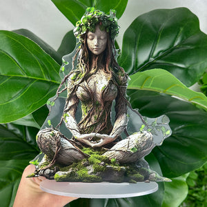 Mother Gaia Plaque | Sacred Earth Energy Wall Decor | Spiritual Altar Piece
