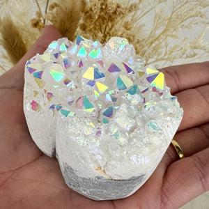 Angel Aura Quartz Cluster - Heart Shape 182g