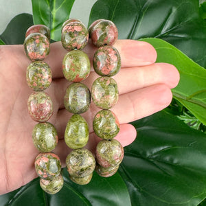 Unakite Nugget Bracelet – Emotional Healing & Heart Energy
