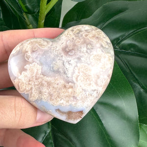Flower Agate Heart – Pink & Purple for Growth & Calm (99g)