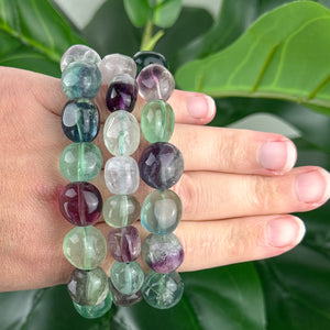 Rainbow Fluorite Nugget Bracelet – Focus & Flow