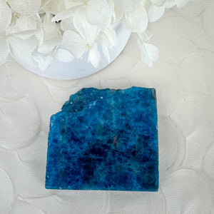 Unique Apatite Slab - Polished Face with Raw Corner