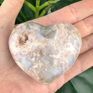 Flower Agate Heart – Pink & Purple for Growth & Calm (99g)