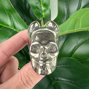 Solid Pyrite Skull With Horns
