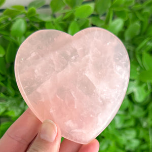 Polished Rose Quartz Heart with Rainbow | Self-Love & Gentle Healing Stone