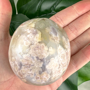 Polished Flower Agate Freeform with Druzy Pockets – 276g | Soothing Crystal from Madagascar
