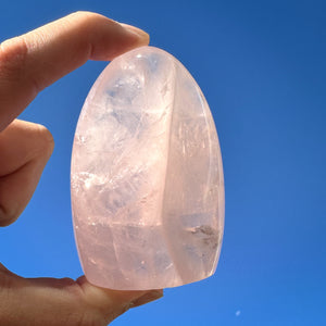 Rose Quartz Dome - Illuminated with Rainbows, 173g