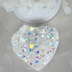 Angel Aura Quartz Cluster - Heart Shape 182g