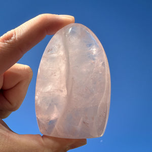 Rose Quartz Dome - Illuminated with Rainbows, 173g