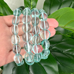 Blue Aqua Obsidian Nugget Bracelet – Calming Energy & Spiritual Protection