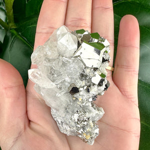 Clear Quartz Cluster With Pyrite 85grams