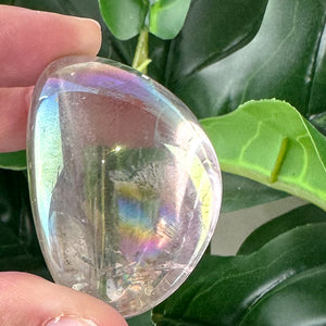 Aura Quartz Palm Stone | Pick Your Piece | High Vibration Crystal