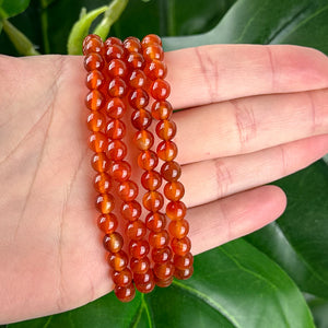 Carnelian Bracelet 6mm | Confidence & Energy Crystal Bracelet