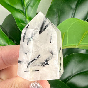 Quartz with Black Tourmaline Rutile