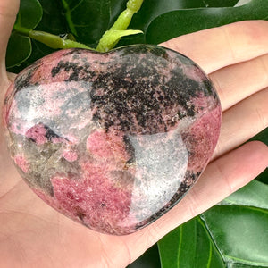 Rhodonite Heart Crystal | Emotional Healing & Self Love